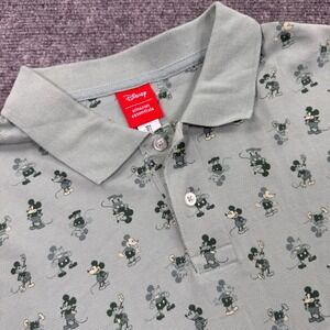 Disney Amazon Essentials Mens Large Green Mickey Mouse AOP Polo Shirt